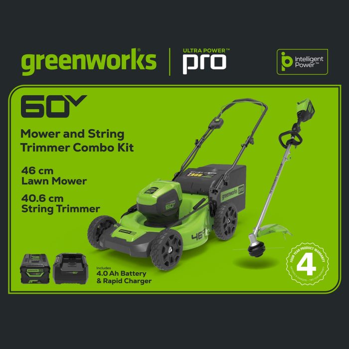 Greenworks 60V Promo Pack Mower & BC